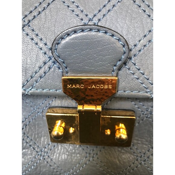 Marc Jacobs collection quilted blue large baroque single made in Italy bag - Picture 2 of 12